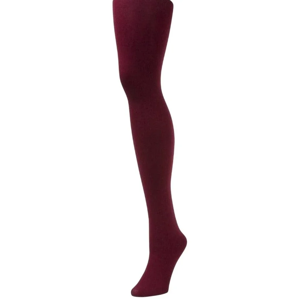Burgundy Cotton Tights Medium Dark Red Wine B.ella Erika Opaque Fall NEW Winter